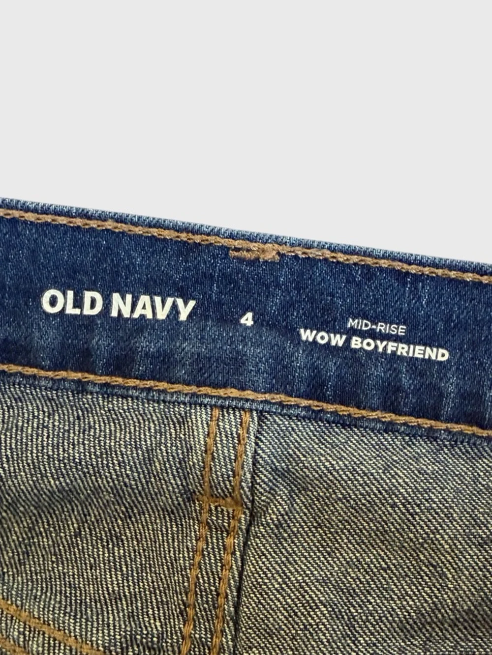 Old Navy Wow Boyfriend Straight Jeans Size 4 Mid-Rise Slouchy Dark Wash Everyday